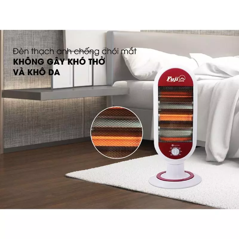 Đèn Sưởi Điện Hồng Ngoại FUJI POVA (FJ01) || Không Gây Khô Da & Có Chế Độ Tự Ngắt An Toàn Khi Bị Ngã