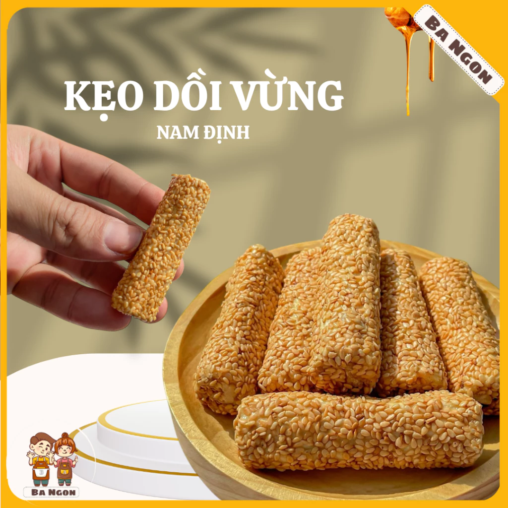 Kẹo dồi vừng- kẹo gạo lứt - đặc sản Nam định