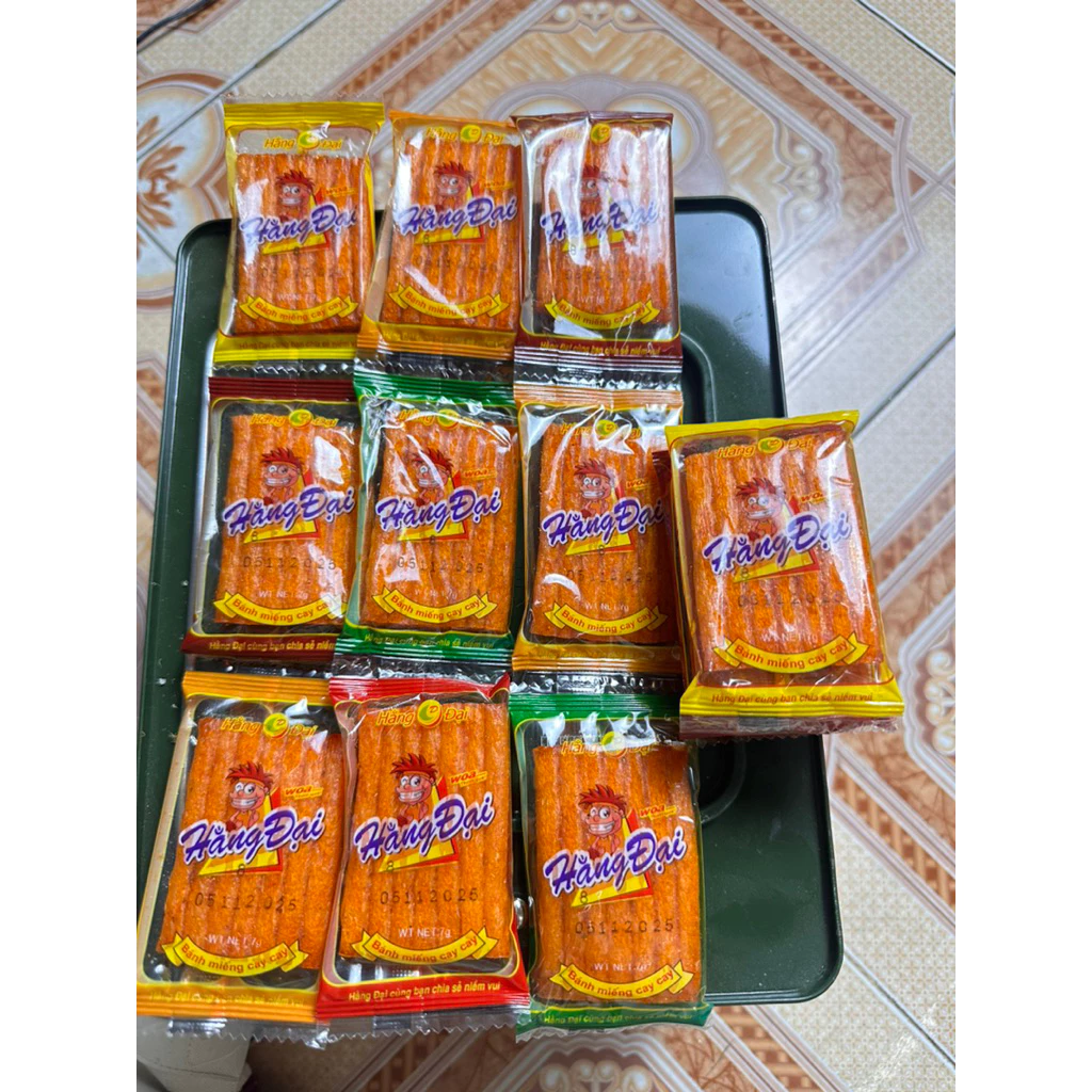Combo 10 gói Snack Sườn Dê Hằng Đại Cay Miếng 7gr Ăn Vặt Siêu Ngon
