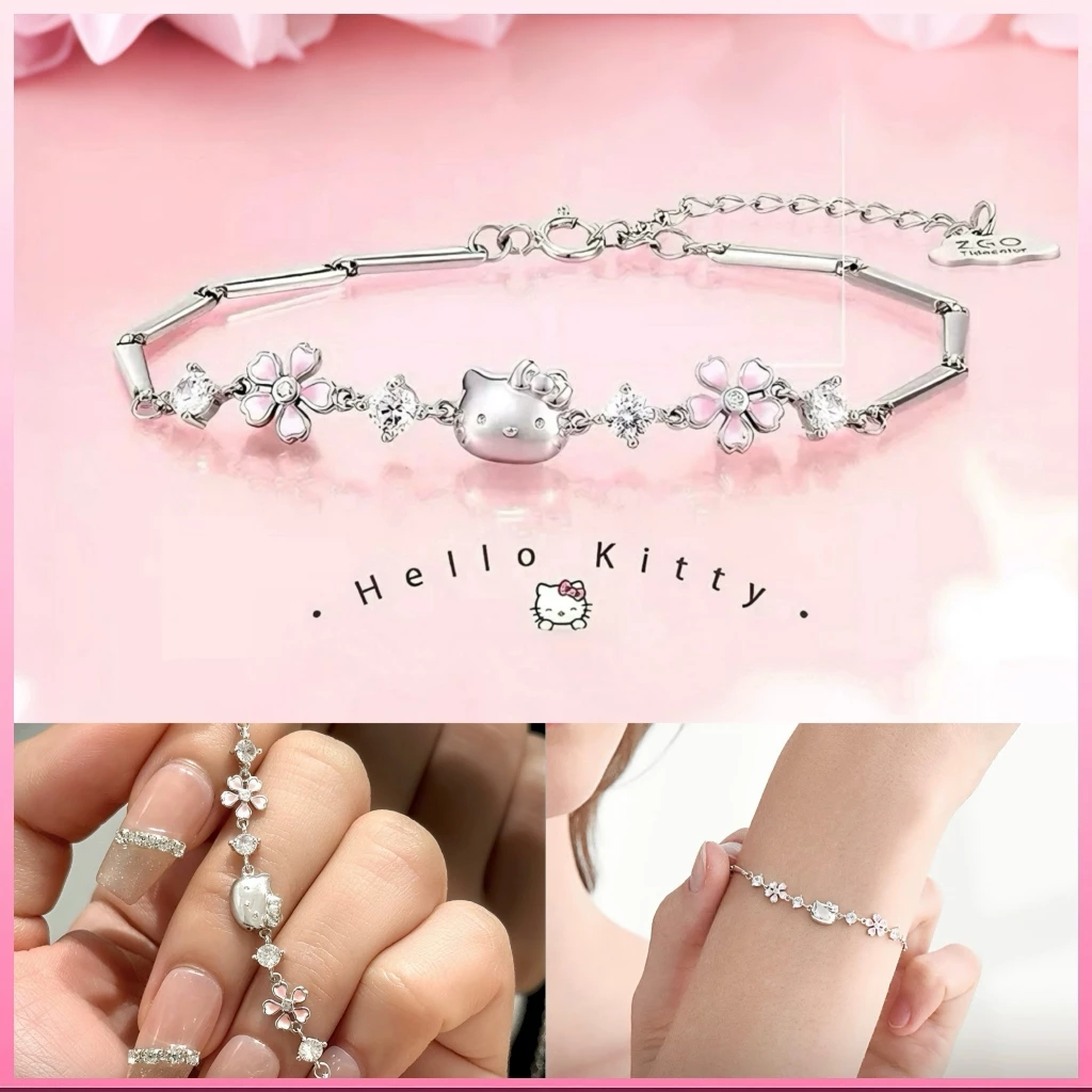 Vòng Tay Nữ [KITTY 🌸 HOA ANH ĐÀO] Lắc Tay Nữ mèo Kitty dễ thương đáng yêu mẫu mới nhất