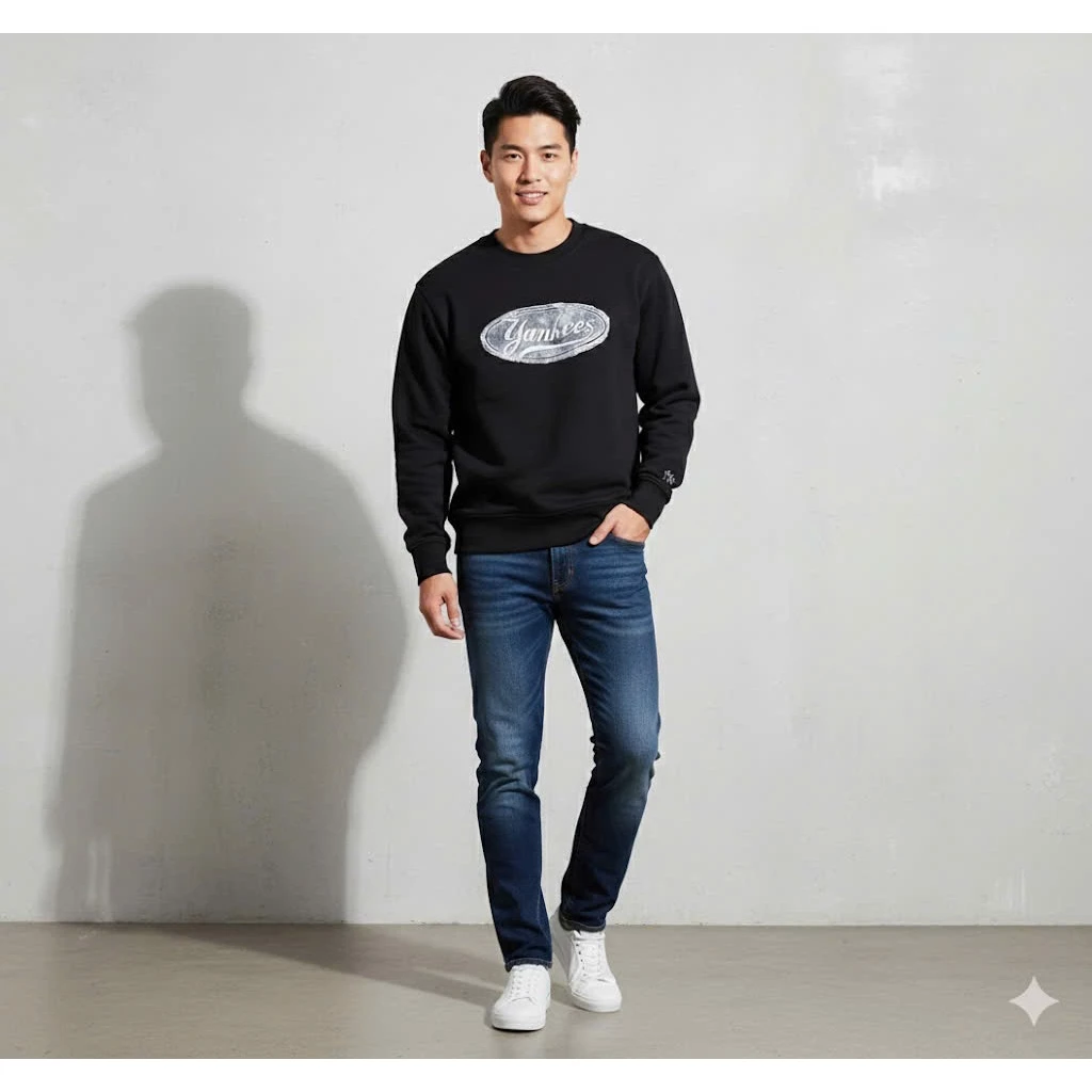 Áo sweater M.L.B  nỉ da cá đẹp chuẩn xịn cho unisex