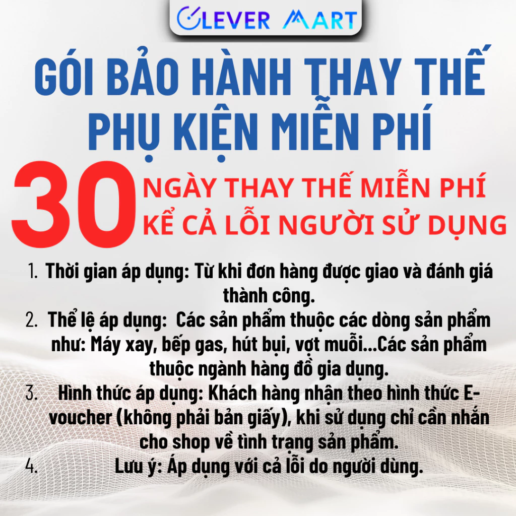 Gói Bảo Hành 30 Ngày Thay Thế Phụ Kiện Miễn Phí Cho Thiết Bị Điện Tử - TEWI
