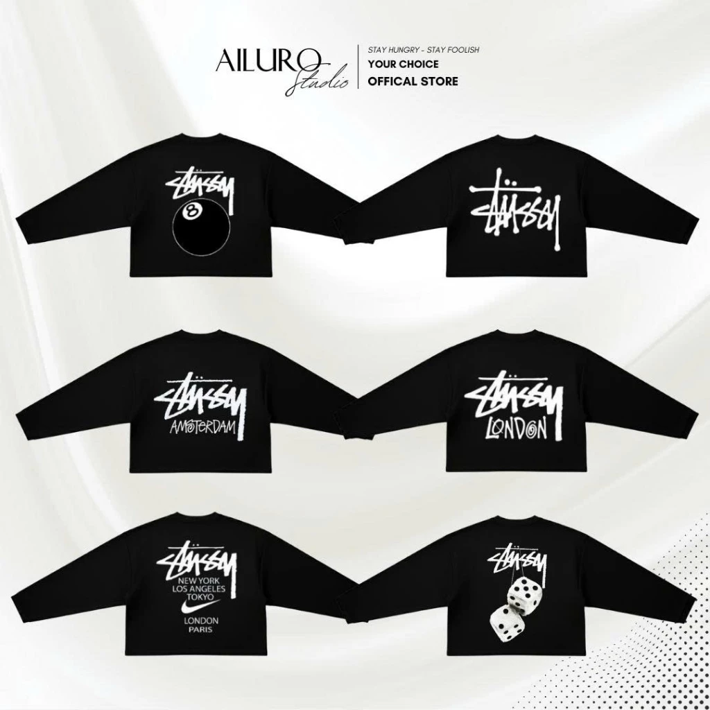 Áo Thun Tay Dài Stu.ss.y Long Sleeve Form Boxy chất 100% Cotton phông tay lỡ nam nữ form rộng