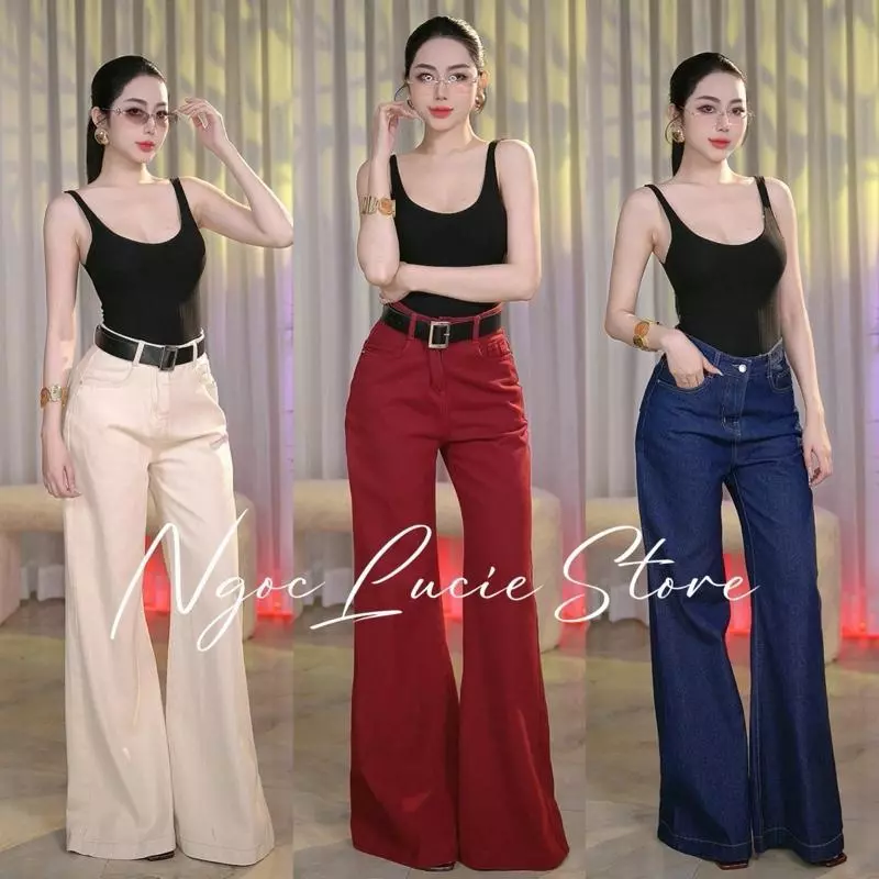 HÀNG ĐẶT TRƯỚC - (CHIỀU DÀI 100CM) Q35 - Quần Jean Ống Suông Rộng Hack Dáng Trendy - Ngọc Lucie