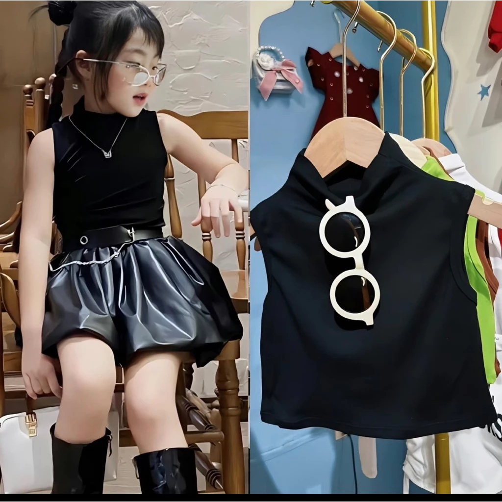 [LiA baby’s] Áo sát nách cổ 3p cá tính chất zjp hàn , nhiều màu cho bé gái (9-30kg)