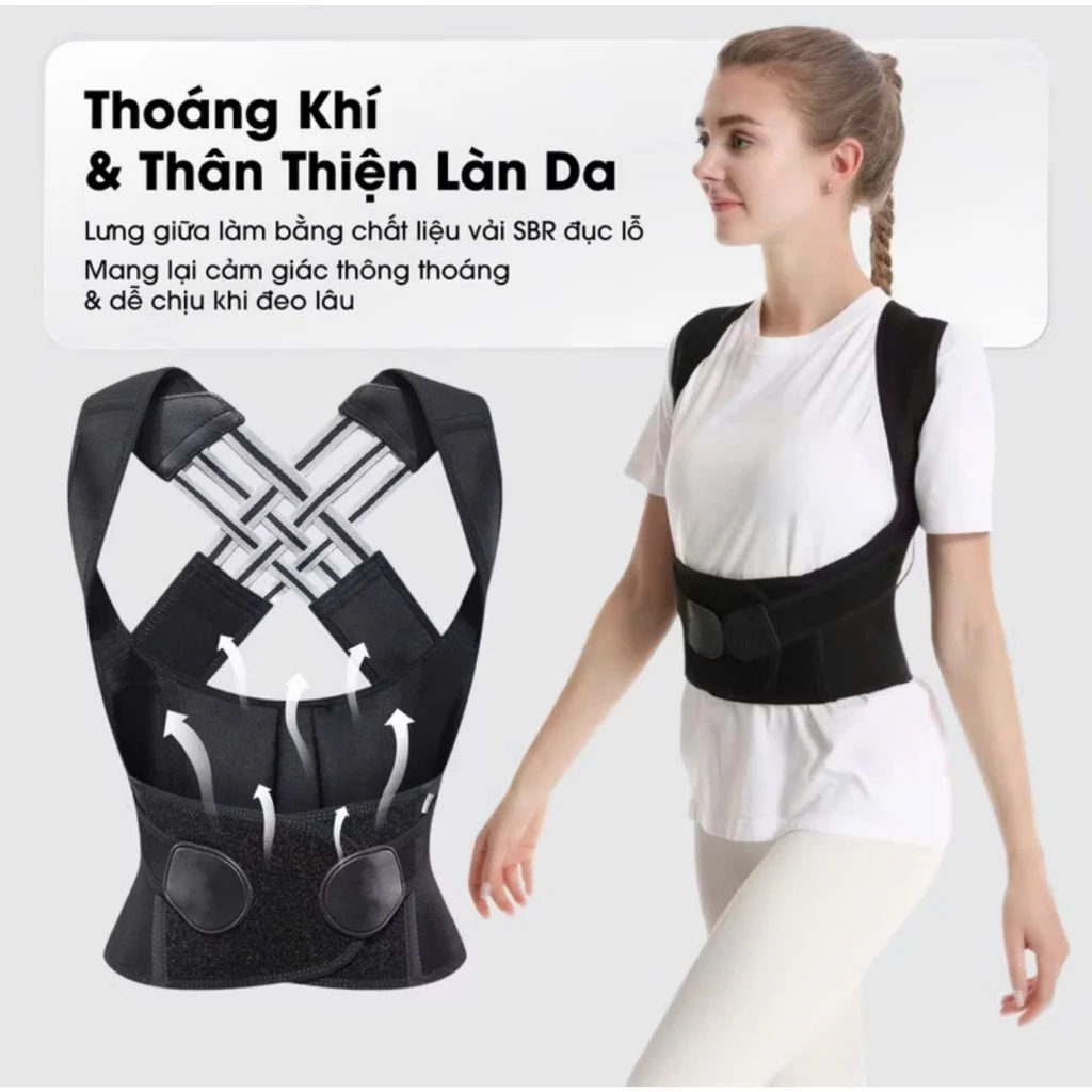 Đai Định Hình Cột Sống Chữ X – Giúp Dáng Chuẩn, Ngăn Gù Lưng, Chỉnh Tư Thế Đứng Ngồi, Giảm Cong Vẹo Cột Sống