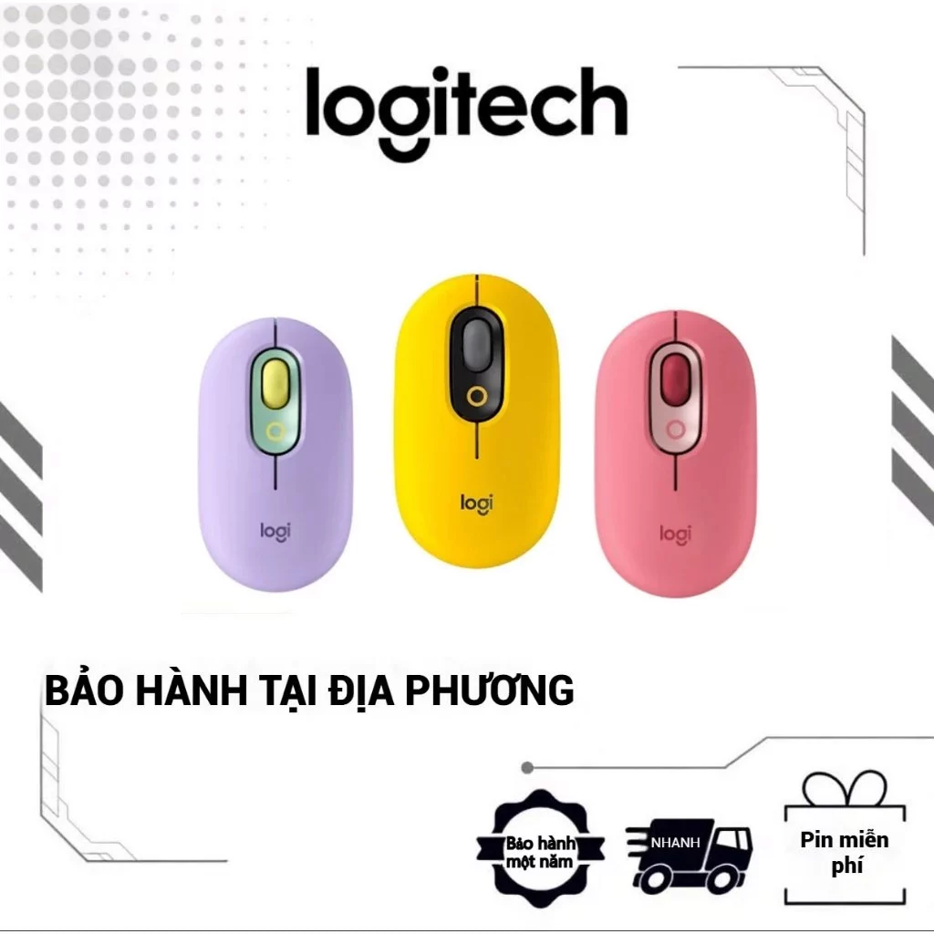 Chuột không dây Logitech pop [Bluetooth/USB không dây/cảm ứng im lặng/thiết kế tiện dụng]