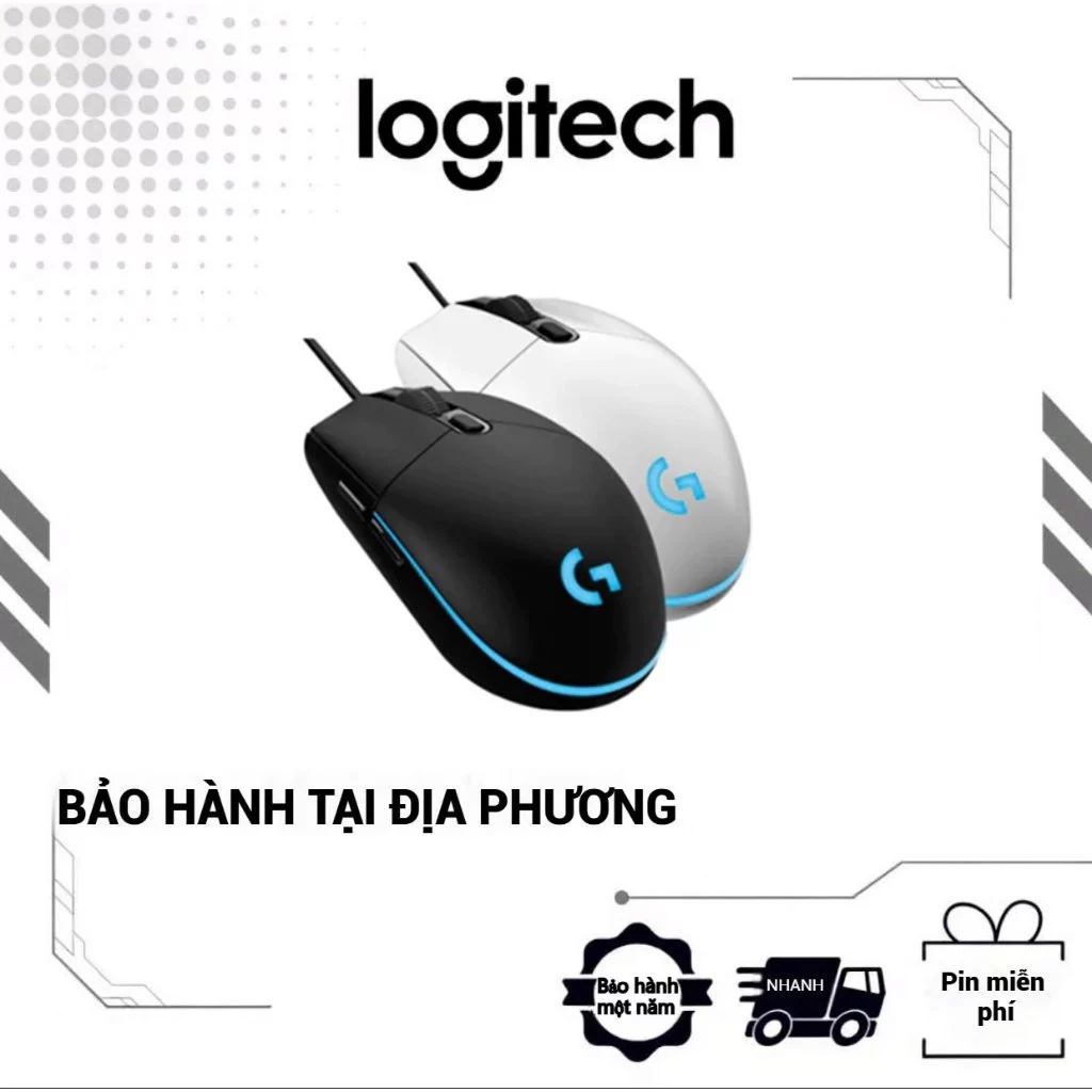 Chuột chơi game Logitech G203 thế hệ thứ 2 8.000 DPI, Hiệu ứng quang học cầu vồng LIGHTSYNC RGB có dây