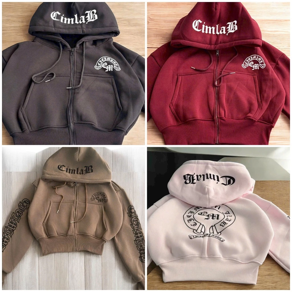 Áo Khoác Nỉ Dệt CIMLA Nón To 2 Lớp (dáng Lửng) túi trong bự form rộng mũ to fammilyshop