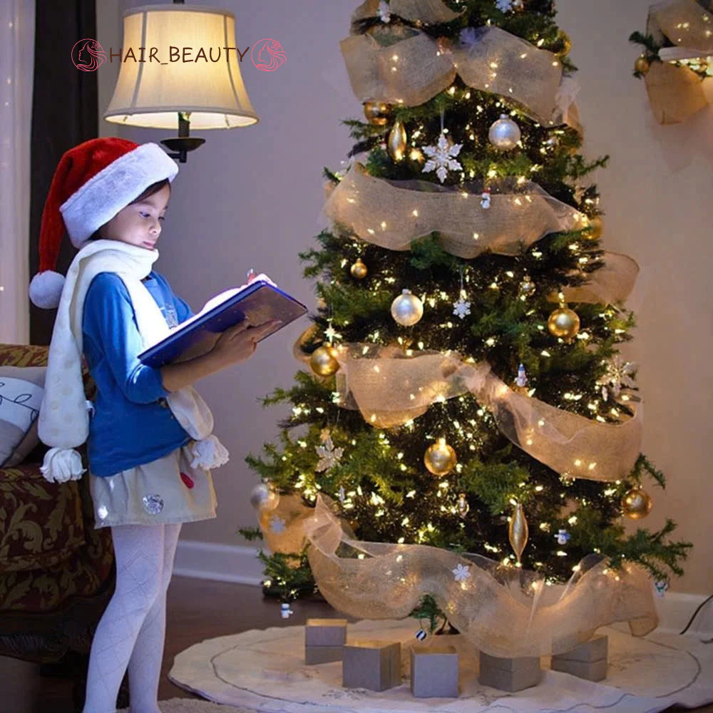 Cuộn 9 Mét Dây Ruy Băng Voan Lưới Khổ 26cm Trang Trí Cây Thông Noel Đón Giáng Sinh, Làm Nơ Phụ Kiện Trang Trí