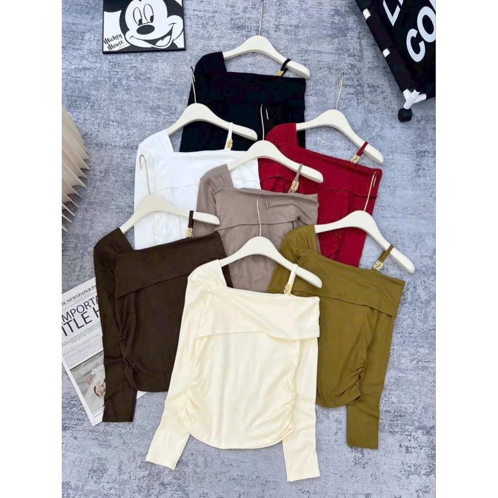 Áo cotton tay dài kiểu trẻ trung, thời trang