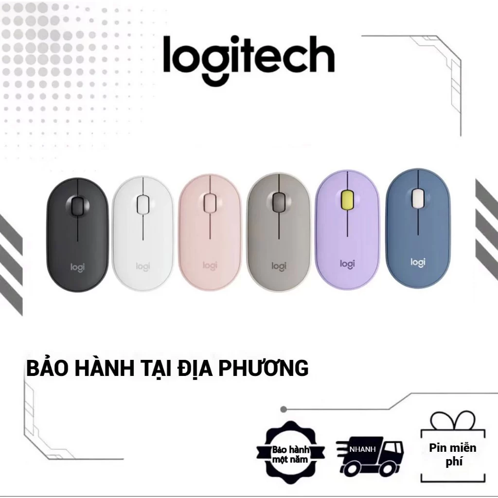 Chuột máy tính bảng Logitech PEBBLE M350 không dây Bluetooth/USB, mỏng và im lặng