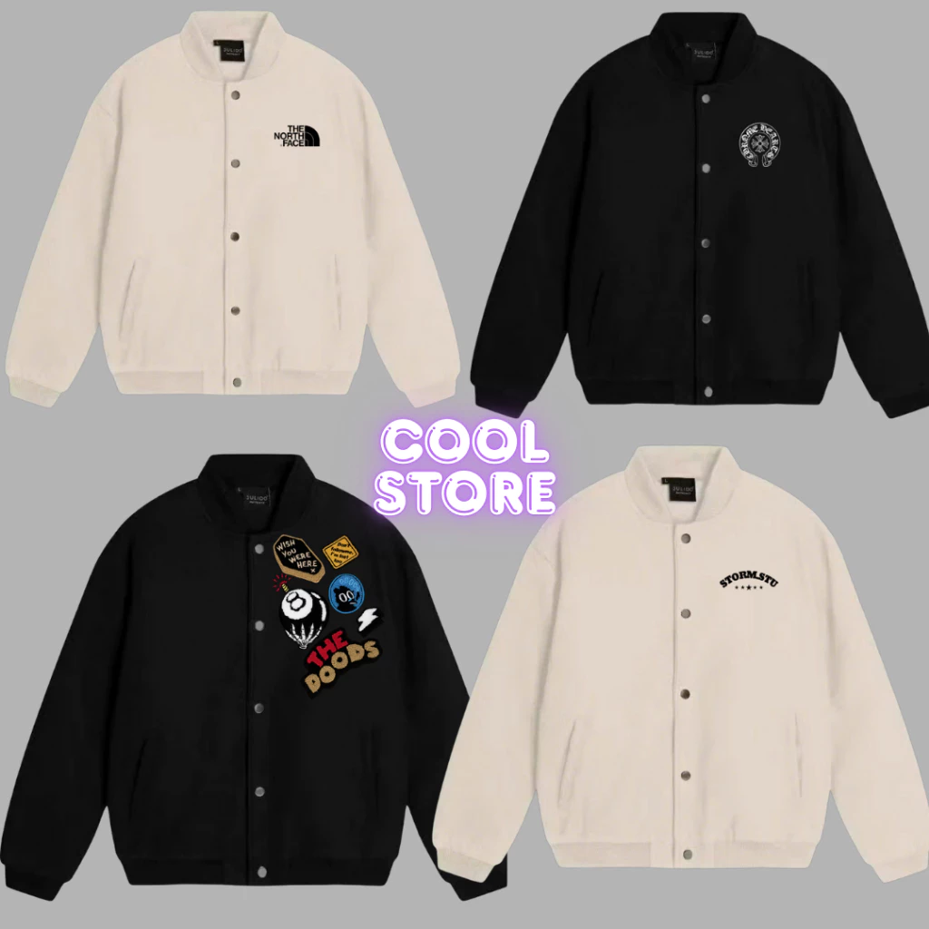 Áo bomber da lộn 3 lớp thêu trần bông siêu ấm , hàng chuẩn cao cấp , dày dặn thoáng khí chuẩn hàng quảng châu COOL STORE