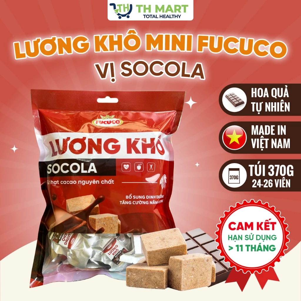 [COMBO 4 GÓI] Lương Khô Mini Socola Fucuco Túi 370g Bổ Sung Năng Lượng Bền Bỉ Dinh Dưỡng