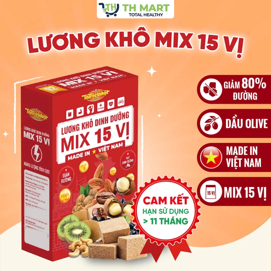 [SALE 25.9]  Hộp 1KG Lương Khô Mix 15 Vị Ăn Vặt Thay Bữa, Tiện Lợi Cho Du Lịch Dã Ngoại, Tập Gym