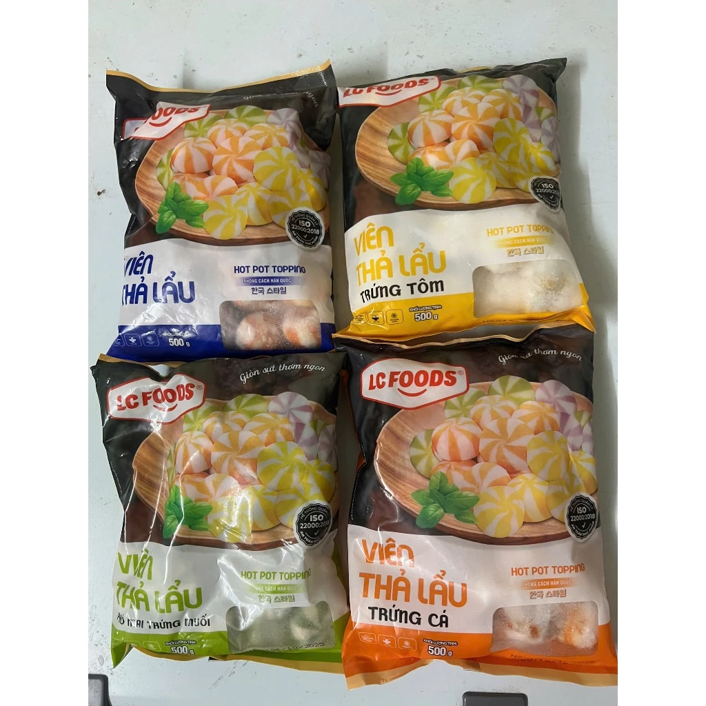 Giao Ngẫu Nhiên Viên thả lẩu Lacusia 500g viên bánh bao 3 màu - viên thả lẩu hà nội,giao hàng hà nội