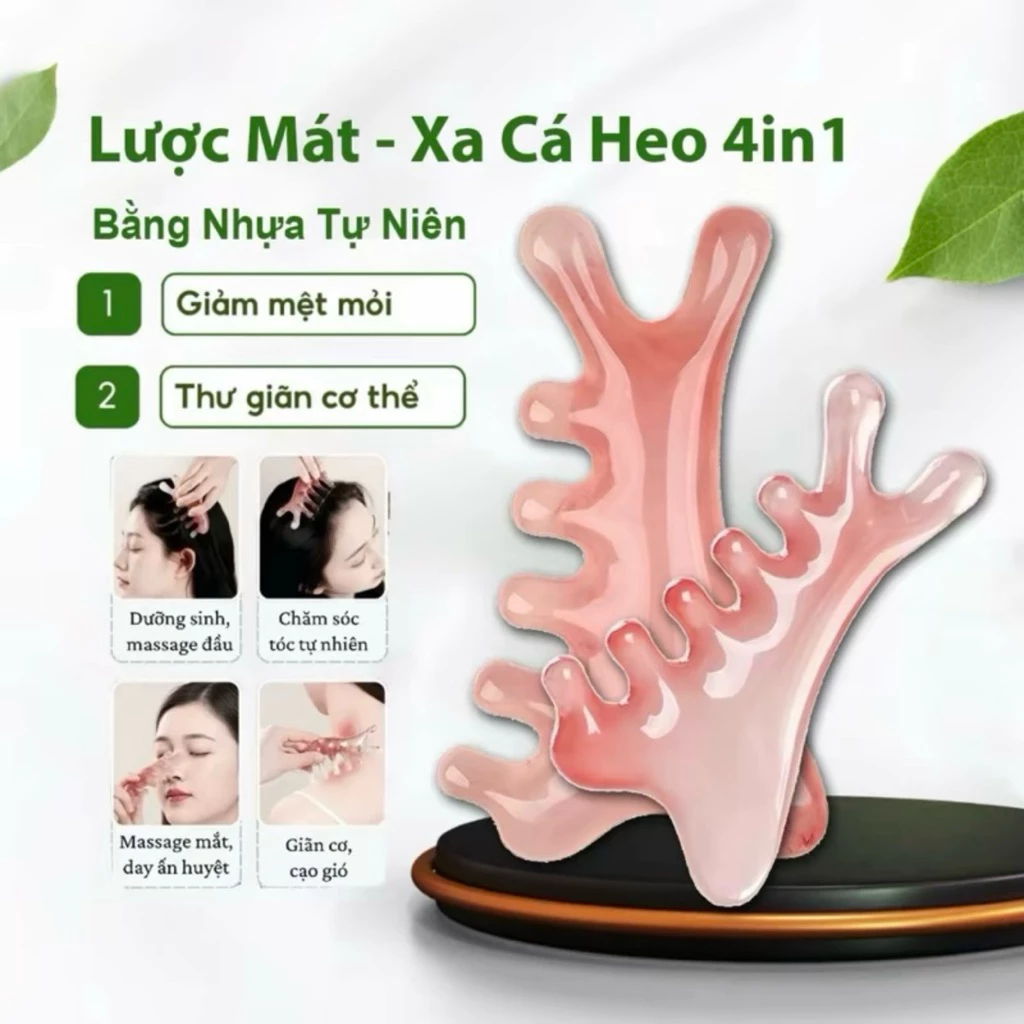 Lược Mát Xa Cá Heo 4 trong 1 - Dụng Cụ Mát Xa Mặt Đầu Cổ & Da Toàn Thân Chống Lão Hóa Giúp Thư Giãn Nâng Cơ Làm Săn Chắc