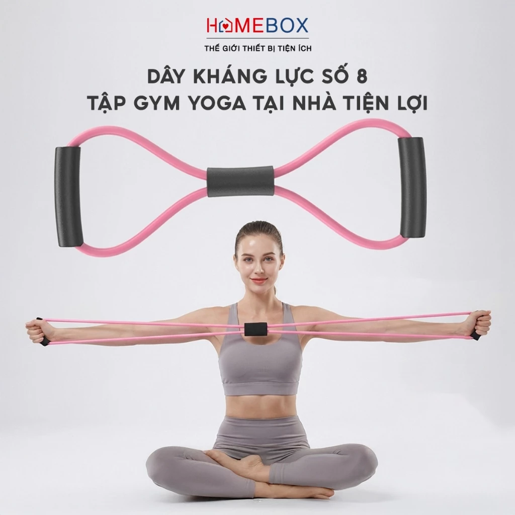 Dây Kháng Lực Hình Số 8 Đa Năng, Dây Tập Gym Hiệu Quả Giúp Săn Chắc Toàn Thân Cải Thiện Vóc Dáng