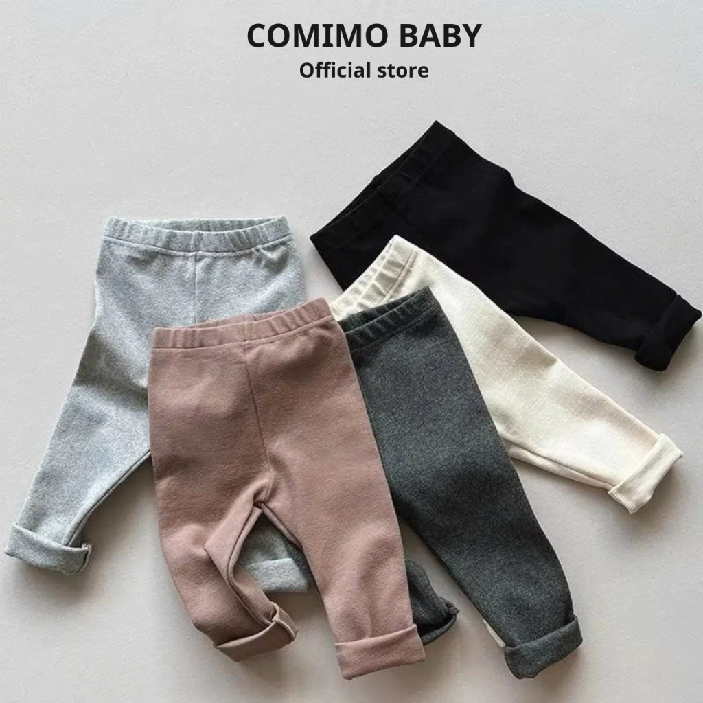 Quần nỉ giữ nhiệt 2 mặt cào lông ( loại dày) COMIMO BABY cho bé trai bé gái mặc giữ nhiệt mùa đồng size 5-19kg