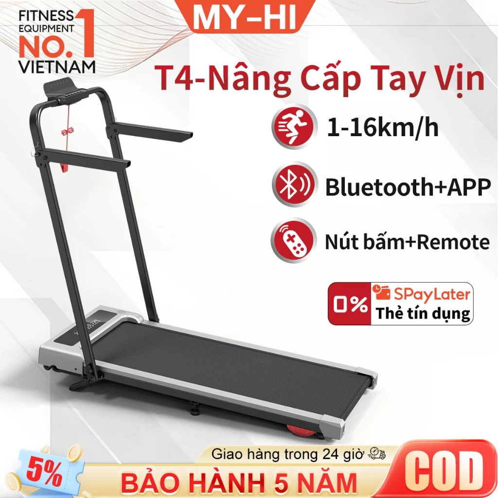 Máy chạy bộ, Tay vịn dạng kéo dài, Cả nhà đều có thể sử dụng, có thể gấp gọn,Tặng kèm remote,Điều chỉnh độ dốc,Máy đi bộ