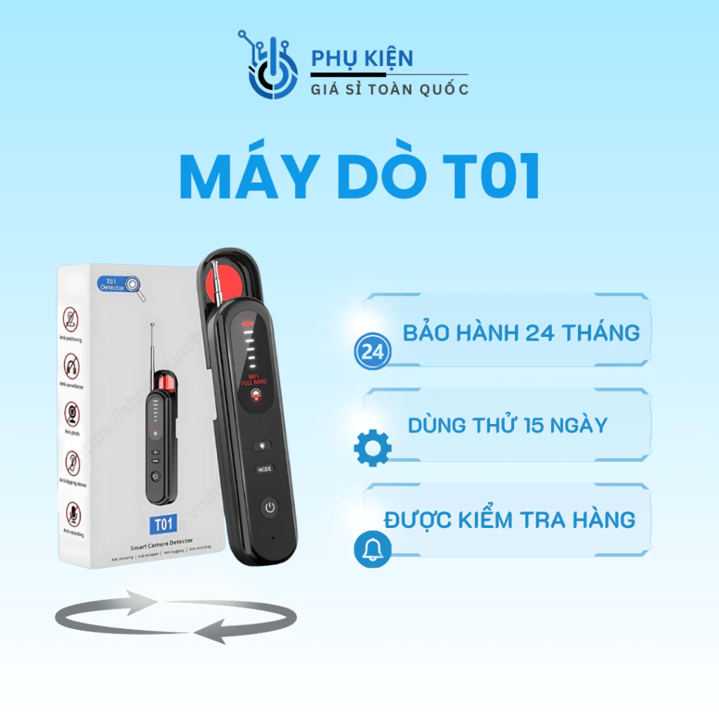 Máy dò thiết bị camera nghe lén T01 quét GPS phát hiện thiết bị ẩn, chống theo dõi hiệu quả