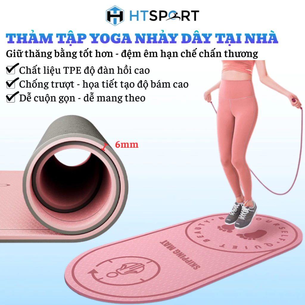 Thảm tập thể thao, thảm tập yoga, thảm nhảy dây tại nhà, thảm nhảy dây chống trượt cách âm