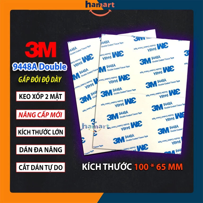 Miếng Keo Xốp Dán Tường 3M 2 Mặt 10cm Băng Keo Hai Mặt Đa Năng Siêu Dính Chất Lượng Cao