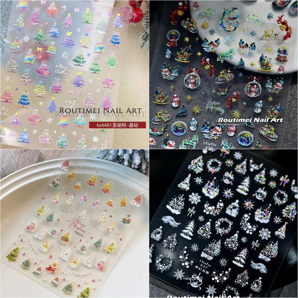 Sticker Ông Già Noel,sticker noel, Bông Tuyết Mẫu Mới- Trang Trí Móng Nail Nghệ Thuật Mùa Giáng Sinh 2026