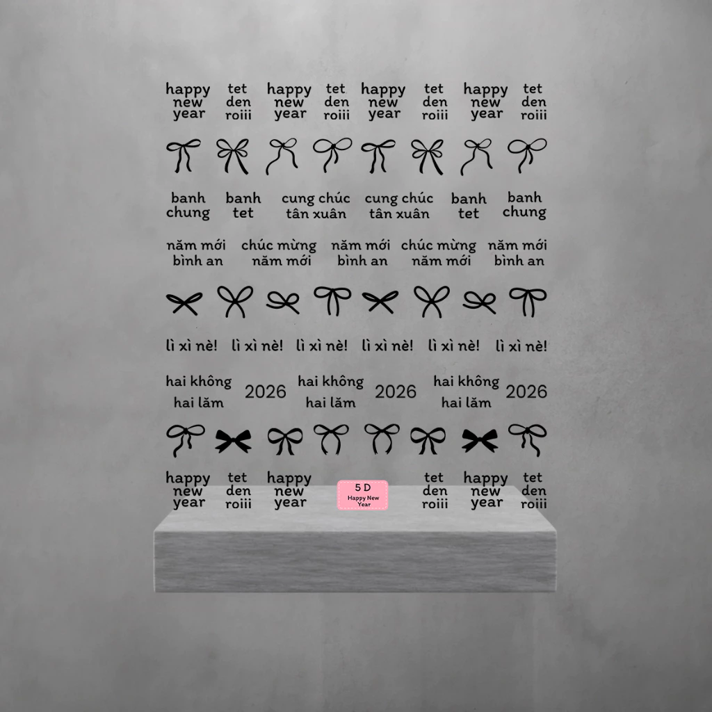 Sticker Nail TẾT 2026 CHỮ VIỆT dán móng siêu xinh, hình ảnh sắc nét