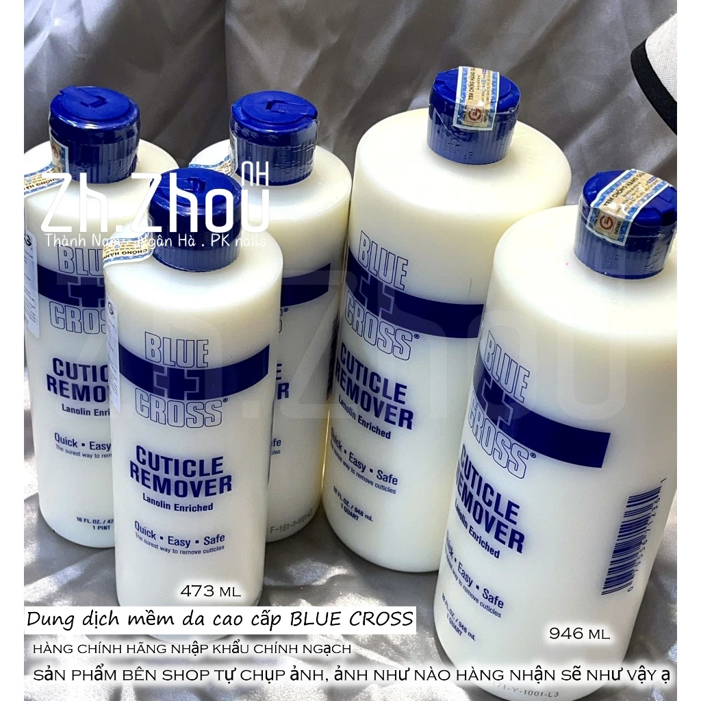 Dung dịch mềm da Blue cross , mềm da mỹ không cần ngâm nước chai 946 ML, kem mềm da không cần ngâm