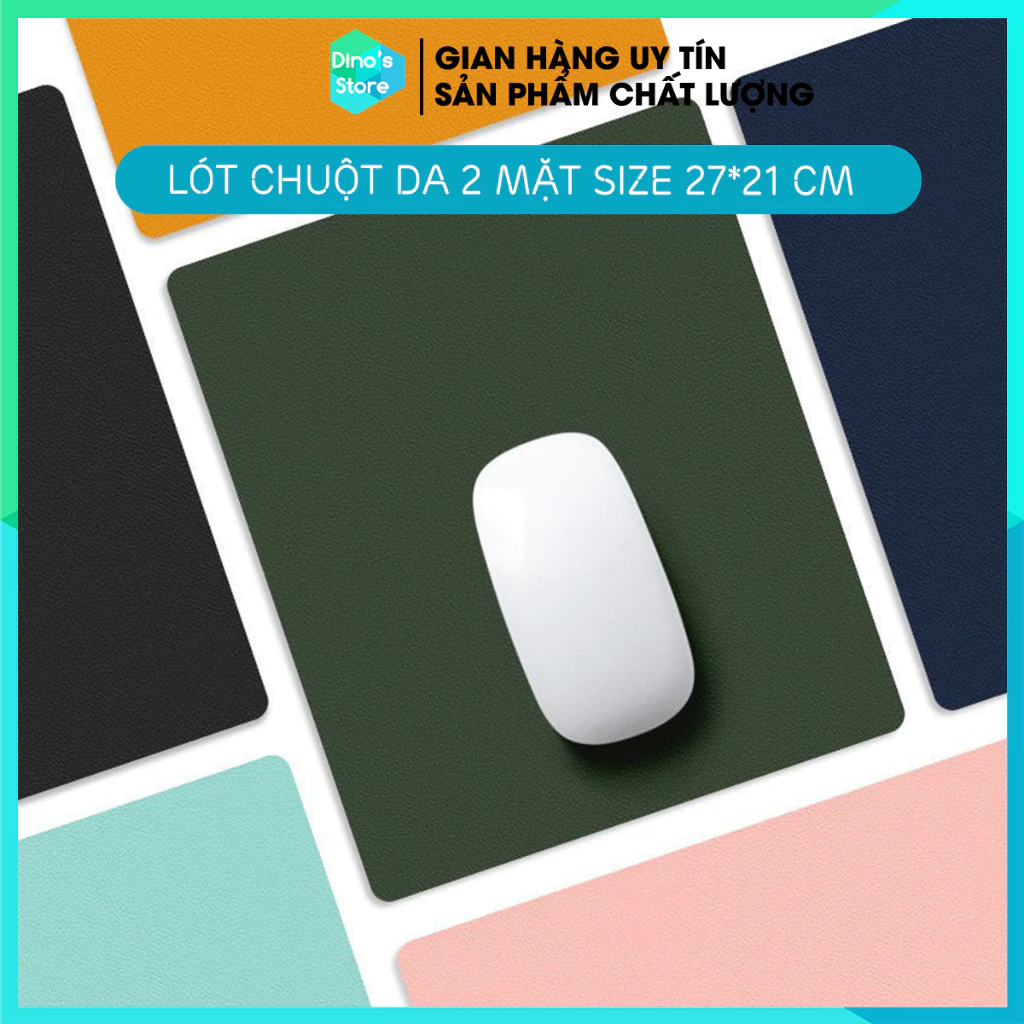 Miếng Lót Chuột Da 2 mặt Mouse Pad Cao Cấp Chống Nước, Mịn, Lì, Di Chuột Êm Mượt (27x21cm)