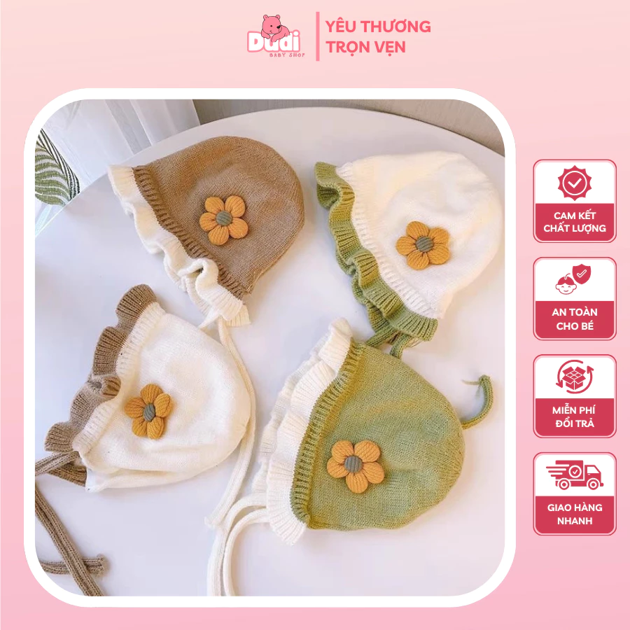 [6-24 THÁNG TUỔI] Mũ Len Đen Sang Trọng Mềm Mịn, Ấm Áp & Siêu Dễ Thương Phong Cách Mới Chống Gió - M22