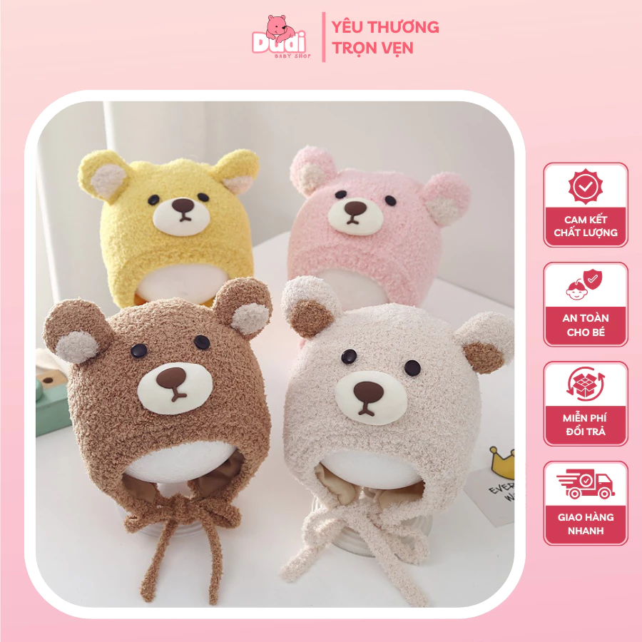 [3-30 THÁNG TUỔI] Mũ len tai gấu dễ thương cao cấp cho bé, mũ len ấm áp mùa đông CHO bé trai bé gái - M29