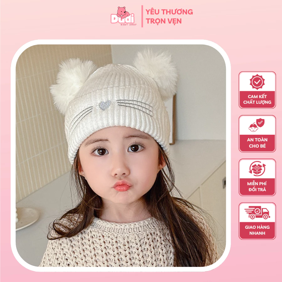[6-24 THÁNG TUỔI] Mũ len cao cấp có chụp tai, ấm áp và chống lạnh, mũ trùm đầu mềm mại và ấm áp, thoải mái - M26
