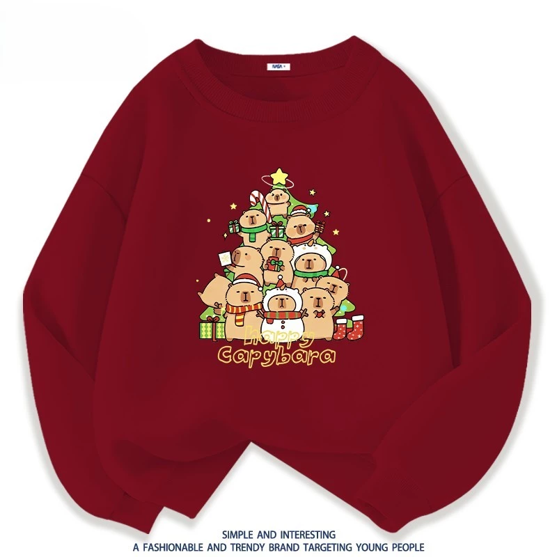 Áo Sweater Noel - Áo Noel mẫu đại gia đình Happy Cabybara dễ thương Chất Nỉ Da Cá