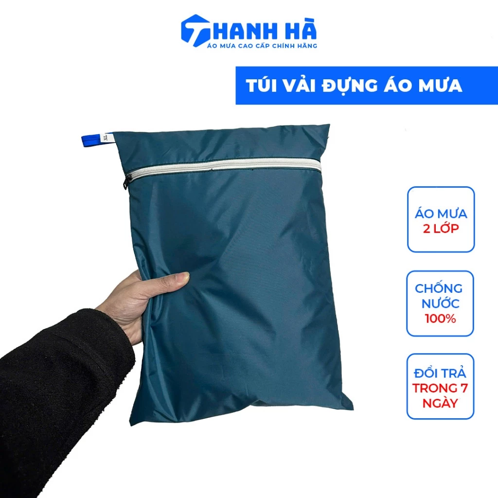 Túi vải đựng áo mưa phủ keo chống nước, nhỏ gọn tiện lợi, Áo Mưa Thanh Hà