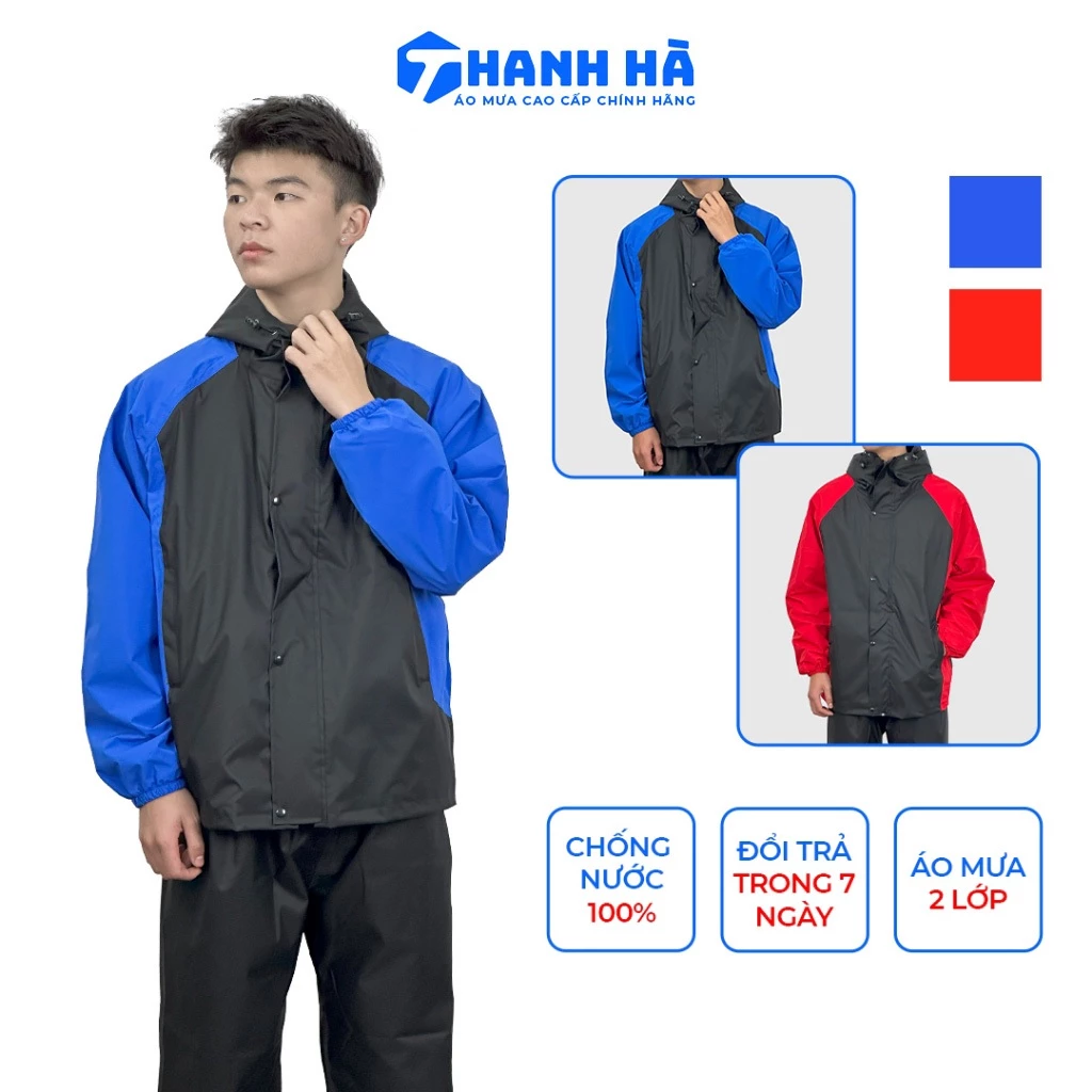 Áo mưa bộ nam nữ 2 lớp cao cấp, chống thấm nước, chắn gió, Áo Mưa Thanh Hà