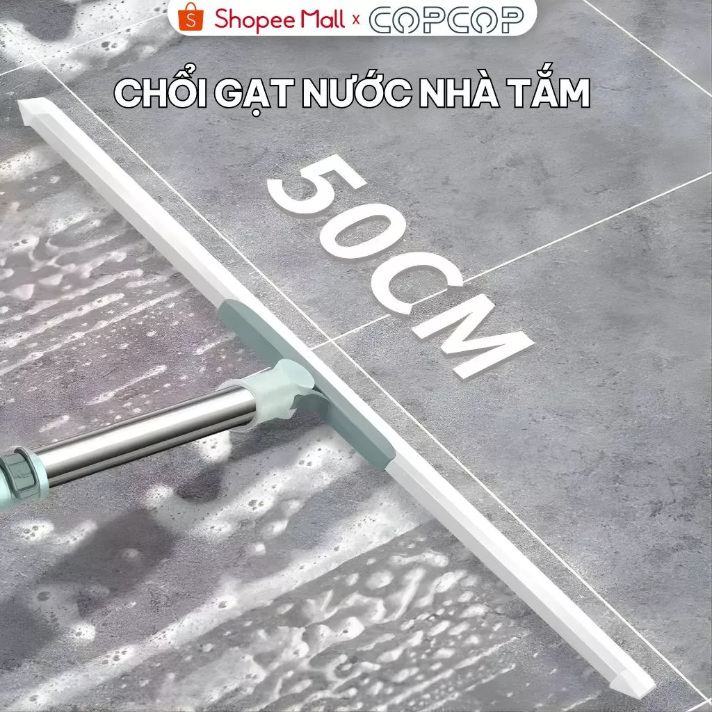Cây gạt nước sàn COPCOP cây lau sàn, chổi cọ sàn và gạt nước 2 trong 1, cọ sạch khe hẹp và góc tường