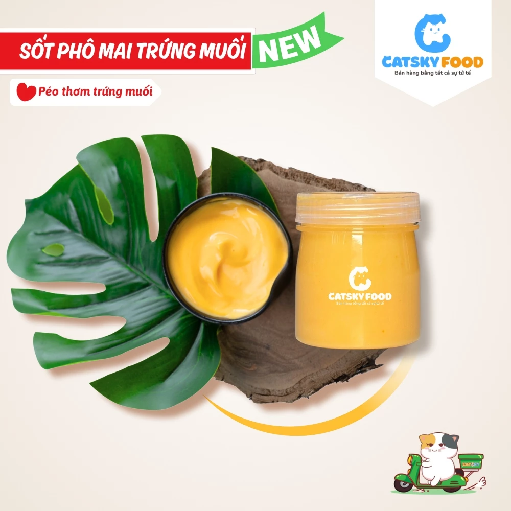 70G Sốt Phô Mai Trứng Muối Catsky Food Xốt Chấm Tiện Lợi Thơm Béo Nhẹ Ngọt Thanh Vị Phô Mai