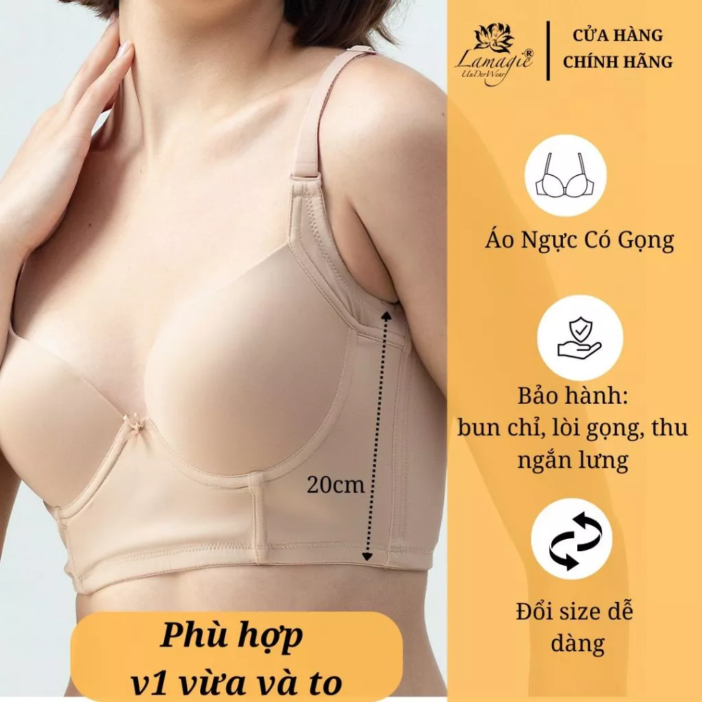 Áo Ngực Mặc Áo Dài ADH-369 | Bản Lưng Cao – Nâng Nhẹ – Không Lộ Viền – Lamagie Chính Hãng
