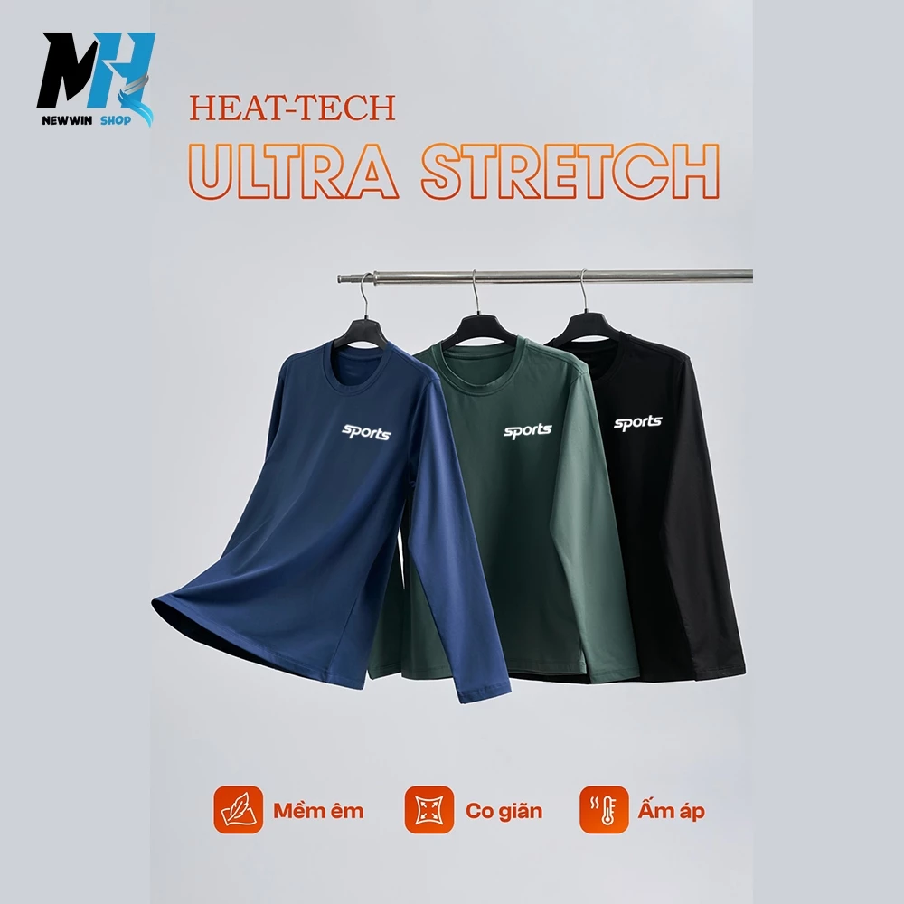 Áo Dài Tay Giữ Nhiệt Thể Thao-Mẫu SPORTS-Chất thun lạnh-Co giãn 4 chiều mềm mại-Chất đẹp hàng VN 40-90KG
