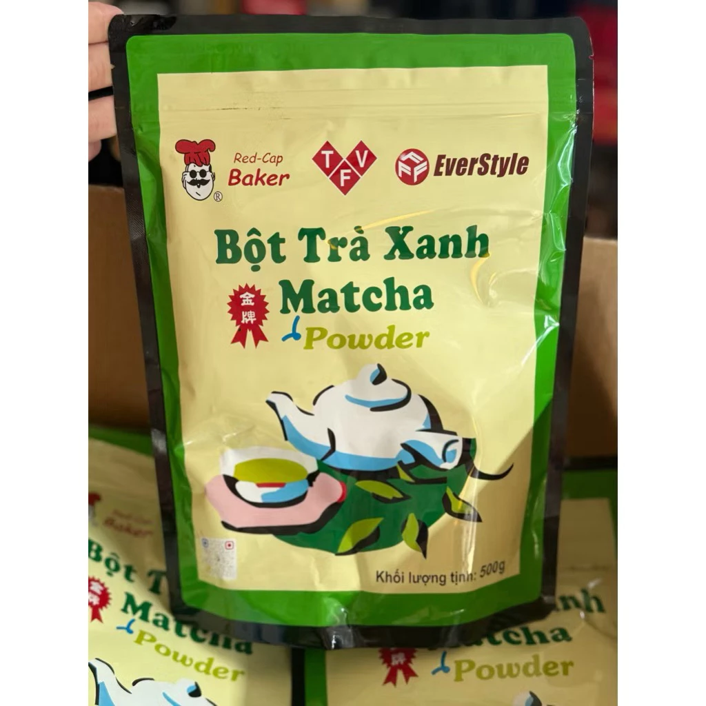 Hoả Tốc HCM Bột Trà Xanh Đài Loan Mũ Đỏ 500gr