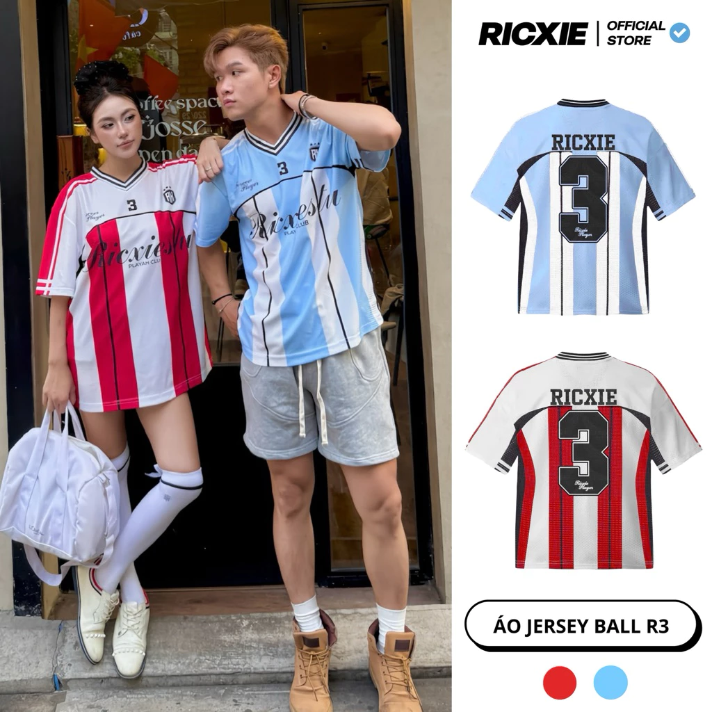 Áo Lưới Thể Thao Jersey Ricxie Số 3 - Chất lưới cao cấp, thoáng mát, thấm hút tốt