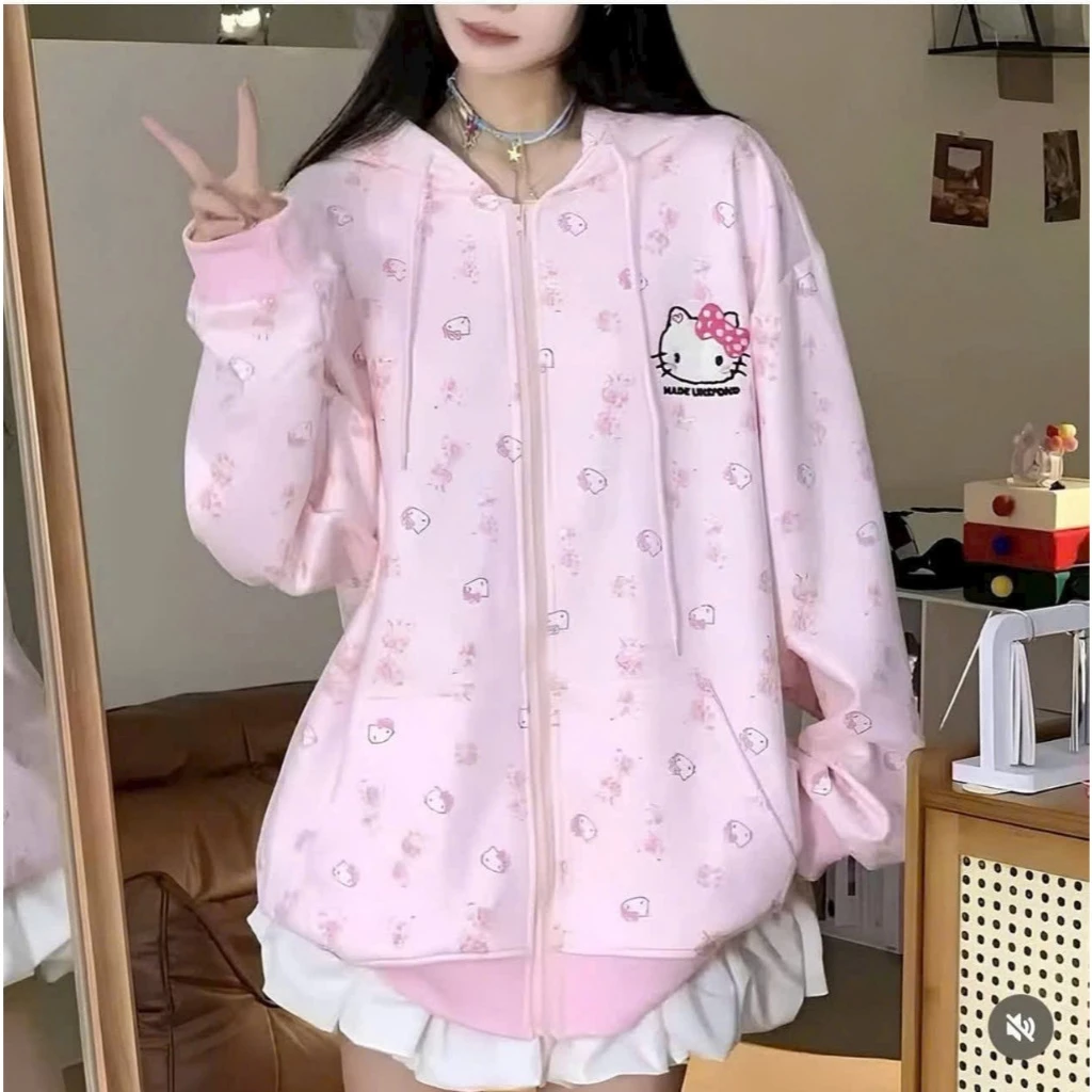 ÁO KHOÁC HOODIE NỈ NỮ THIẾT KẾ KHÓA KÉO IN 3D HÌNH MÈO MADA U CÓ NÓN MẪU MỚI
