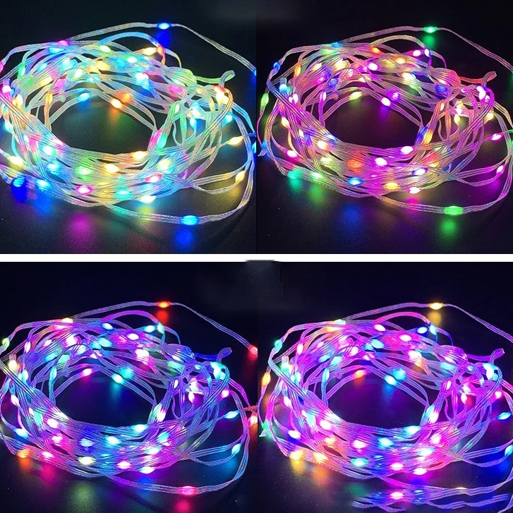 Bộ đèn led giọt lệ 10m hiệu ứng đuổi điều chỉnh qua app điện thoại và remote chịu mưa chịu nắng