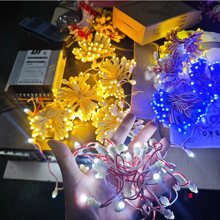 [ Dây Đồng ] Led đúc 12v Led Hạt Đèn Nháy Quấn Cây Đèn Nháy Trang Trí Ngoài Trời Trong Nhà Chịu Mưa Chịu Nắng