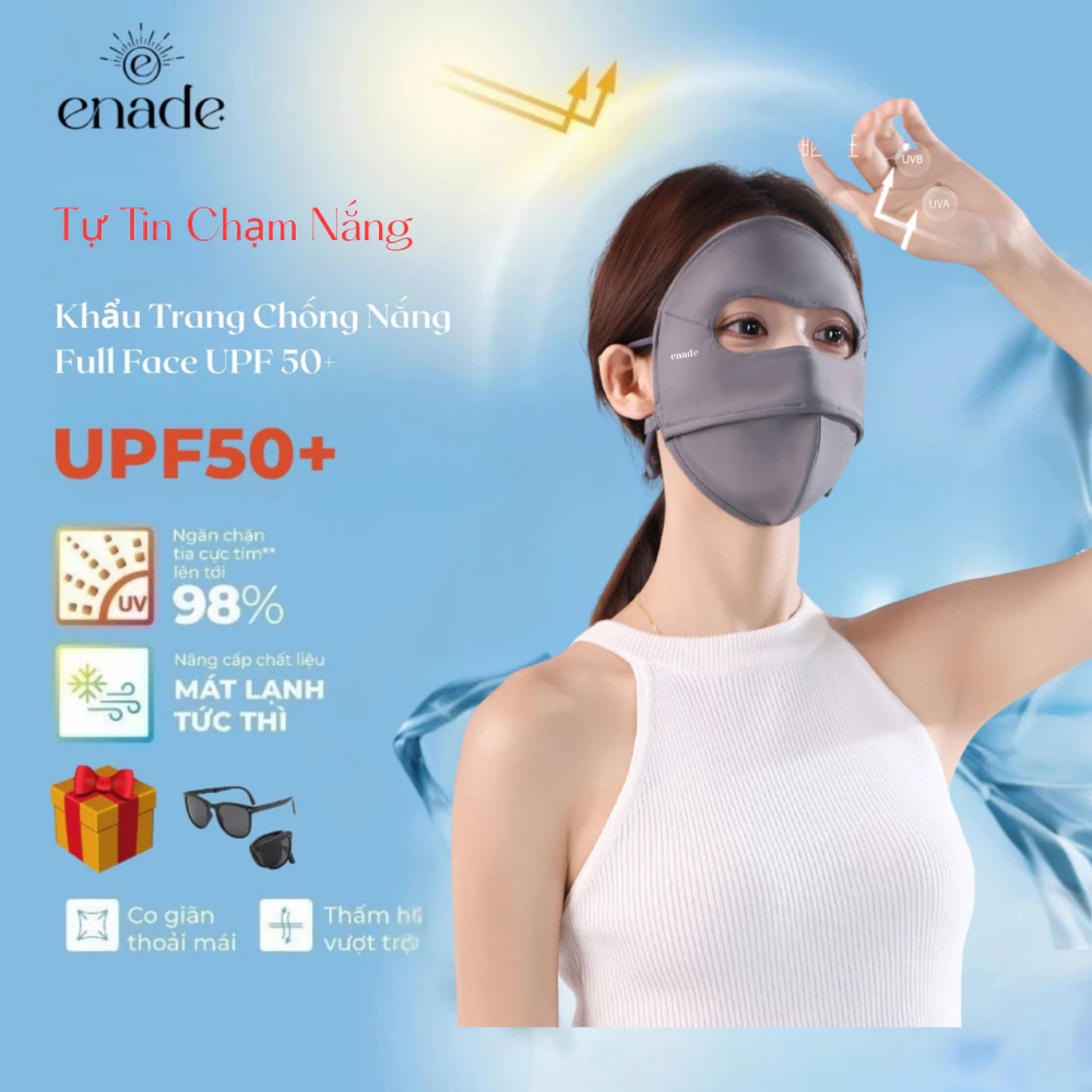 Khẩu Trang Chống Nắng Full Face Enade (Có gọng) UPF 50+ Bảo Vệ Toàn Diện Ngăn Chặn Tia UV 98% Thoải Mái Khi Sử Dụng Hàng