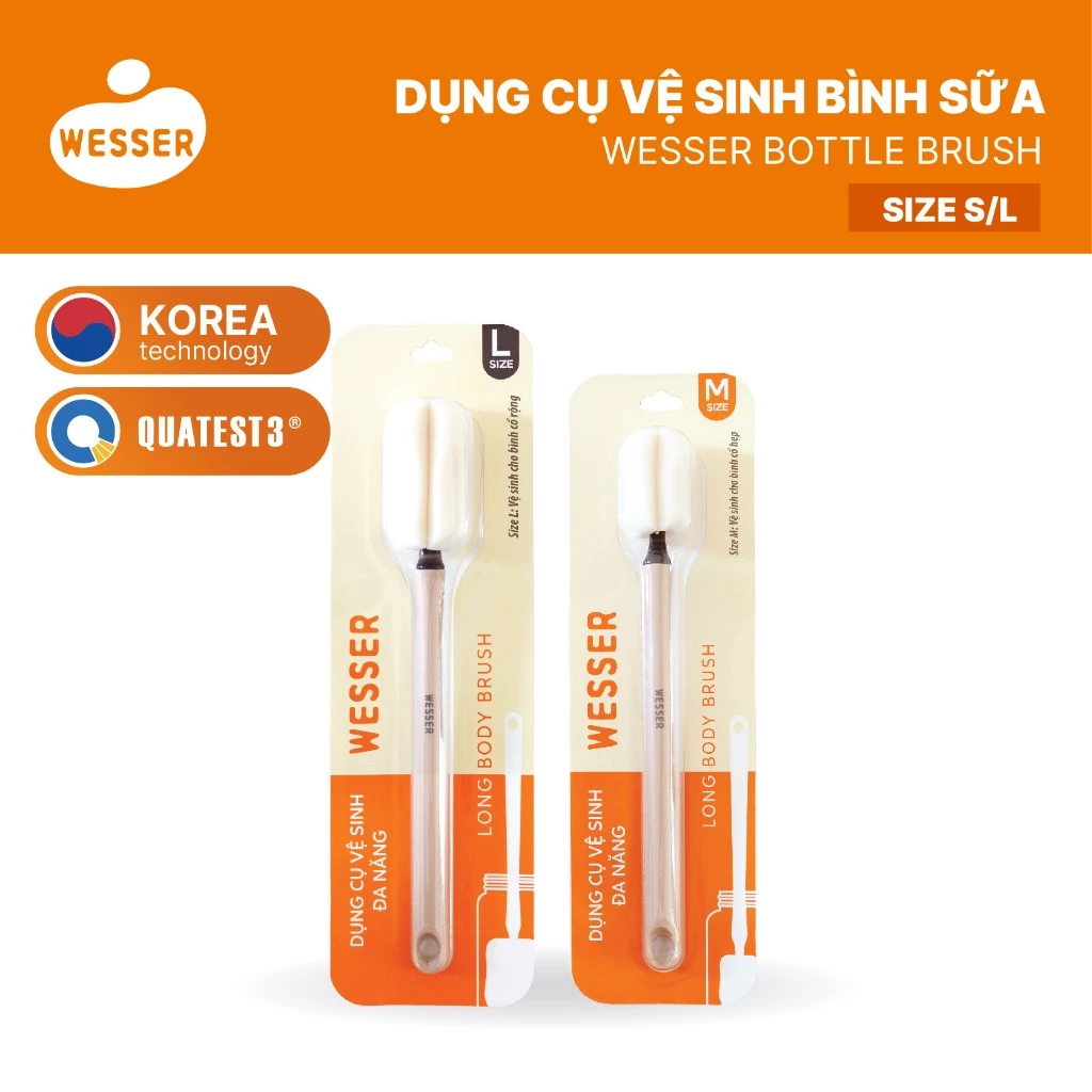 (Mới) Dụng cụ vệ sinh bình sữa Wesser 1 đầu (Size M/L)