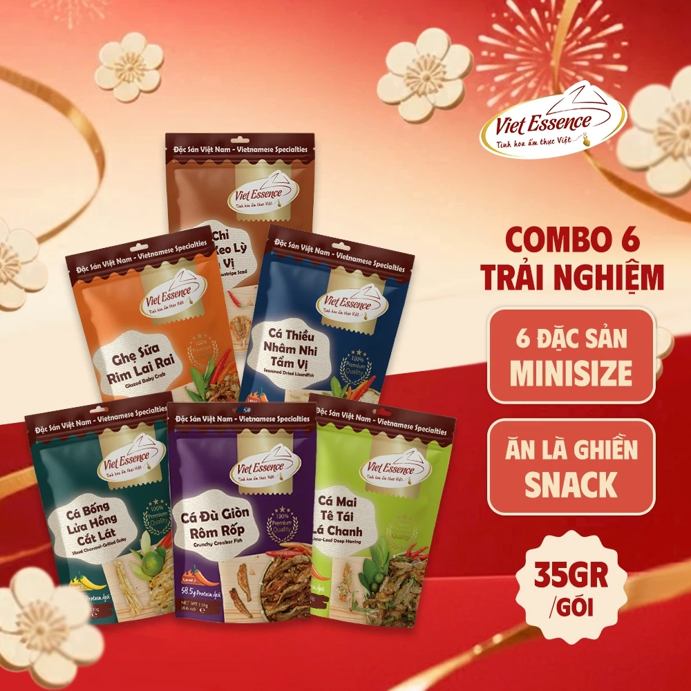Combo Trải Nghiệm Snack Đặc Sản Viet Essence - Gói Minisize 35gr