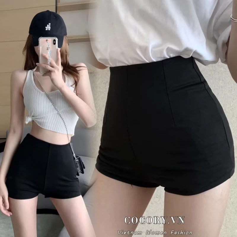 Combo 3 Quần Đùi Nữ Cap Chun Co Giãn Ôm, Lưng Cao Dáng Legging Short Dáng Ngắn Nâng V3 Năng Động
